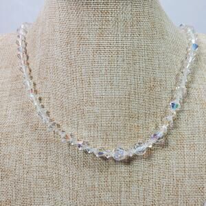 Vintage Necklace 20 Inch Clear Glass Bead